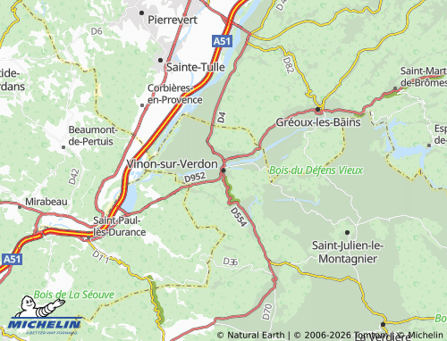 Carte MICHELIN Vinon-sur-Verdon - ViaMichelin