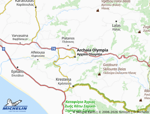 Carte MICHELIN Archaia Olympia - ViaMichelin