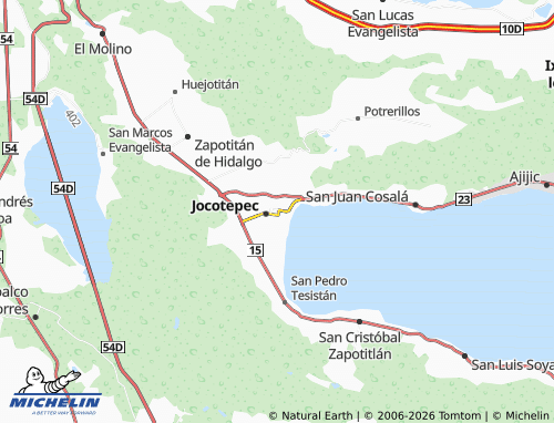 Kaart MICHELIN Jocotepec Centro - ViaMichelin
