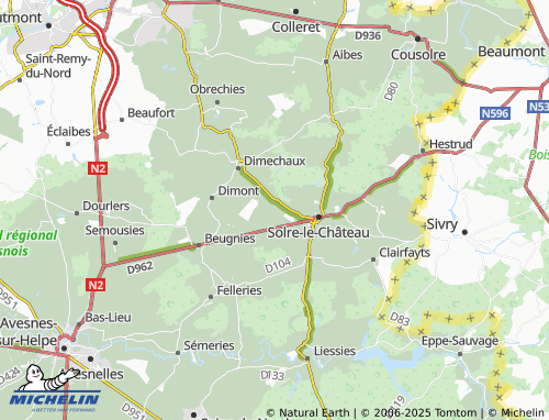 MICHELIN Lez-Fontaine map - ViaMichelin