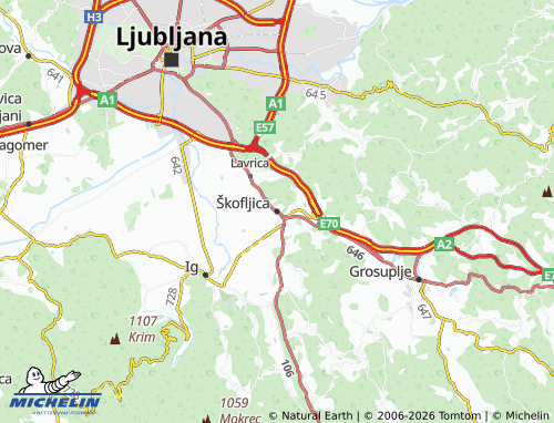 MICHELIN-Landkarte Škofljica - ViaMichelin
