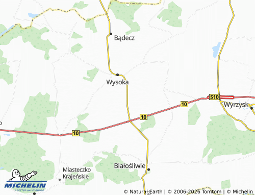 MICHELIN Wysoczka map - ViaMichelin