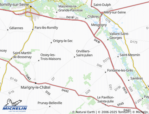 MICHELIN Orvilliers-Saint-Julien map - ViaMichelin