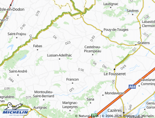 Mappa MICHELIN Fustignac - ViaMichelin