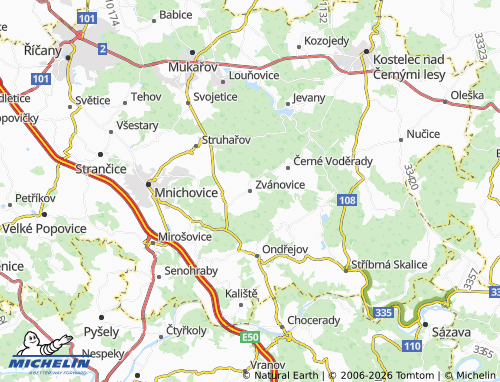 Mappa MICHELIN Zvánovice - ViaMichelin