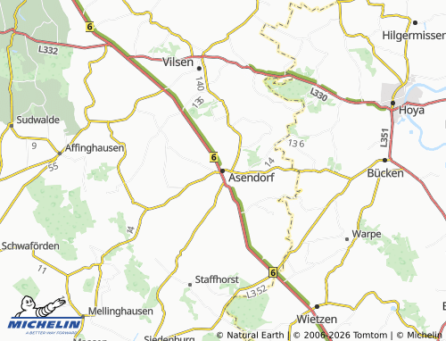 MICHELIN Asendorf map - ViaMichelin