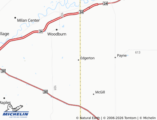 Mapa MICHELIN Edgerton - ViaMichelin