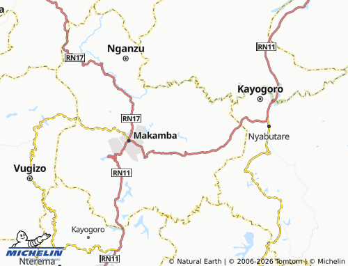 MICHELIN Nyabigina map - ViaMichelin