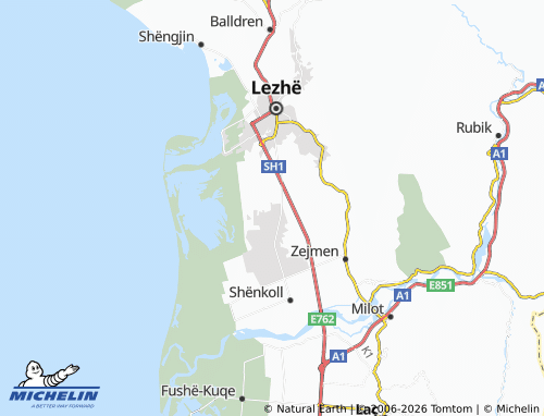 MICHELIN Barbullojë e Re map - ViaMichelin