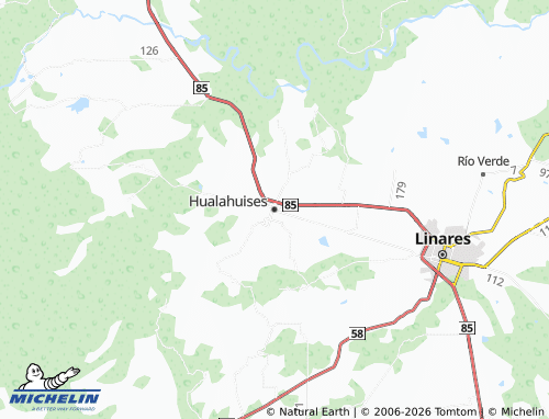 MICHELIN Hualahuises map - ViaMichelin