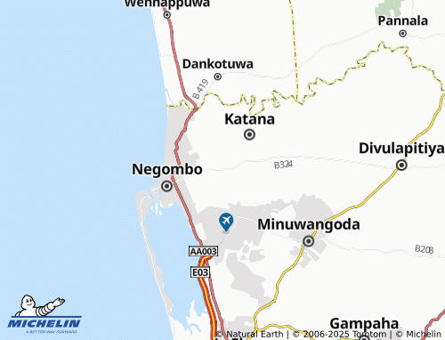 MICHELIN Kadirana North map - ViaMichelin