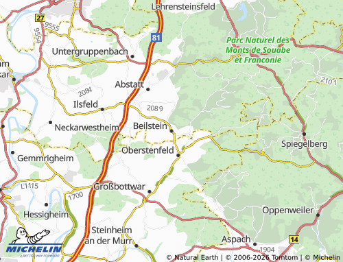 Mapa MICHELIN Beilstein - ViaMichelin