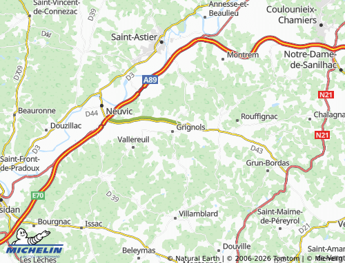 MICHELIN Grignols map - ViaMichelin