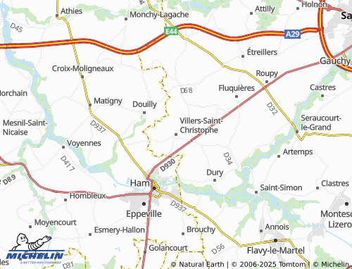 MICHELIN Villers-Saint-Christophe map - ViaMichelin