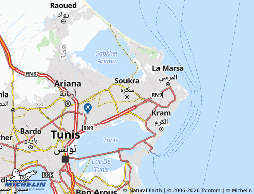 Carte MICHELIN La Soukra - ViaMichelin