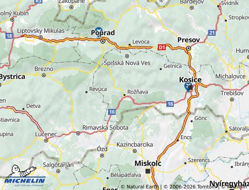 MICHELIN Rožňava map - ViaMichelin