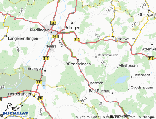 Mapa MICHELIN Dürmentingen - ViaMichelin
