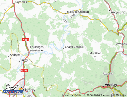 Kaart MICHELIN Châtel-Censoir - ViaMichelin