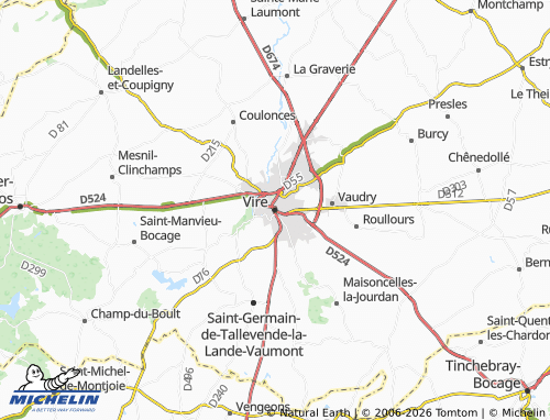 Carte MICHELIN Vire-Normandie - ViaMichelin