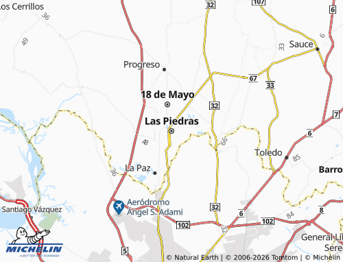 MICHELIN Las Piedras map - ViaMichelin