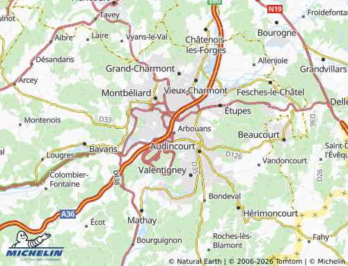 MICHELIN Arbouans map - ViaMichelin