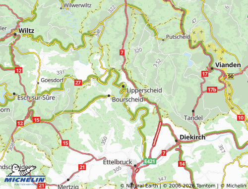 MICHELIN Bourscheid-Moulin map - ViaMichelin