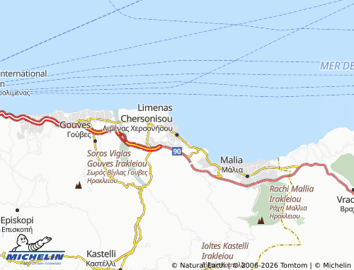 MICHELIN Limenas Chersonisou map - ViaMichelin