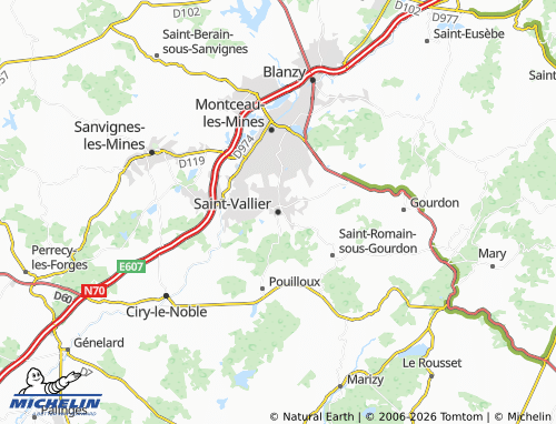 Carte MICHELIN Saint-Vallier - ViaMichelin