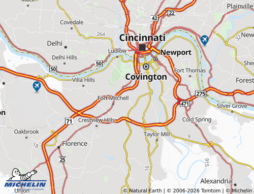 Mapa MICHELIN Fort Wright - ViaMichelin
