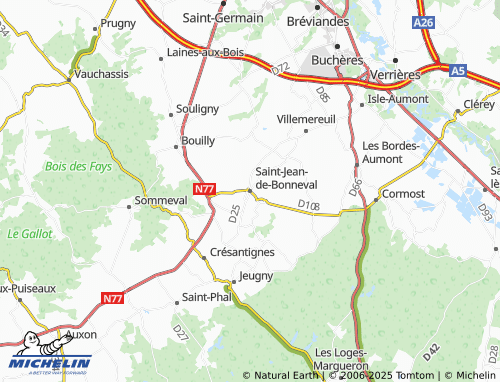 MICHELIN Saint-Jean-de-Bonneval map - ViaMichelin