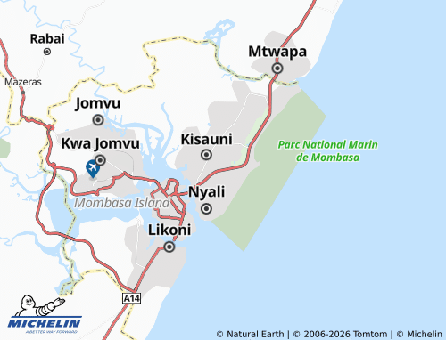 Kaart MICHELIN Mwandoni - ViaMichelin