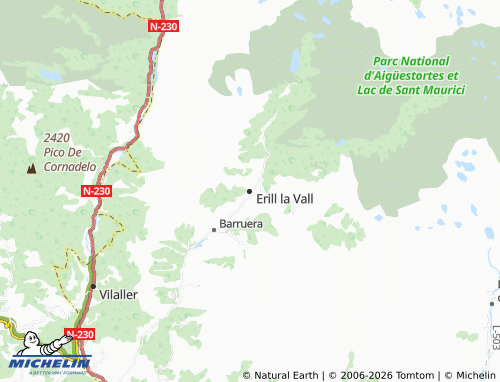 Mappa MICHELIN Erill la Vall - ViaMichelin
