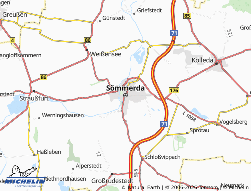 MICHELIN Sömmerda map - ViaMichelin