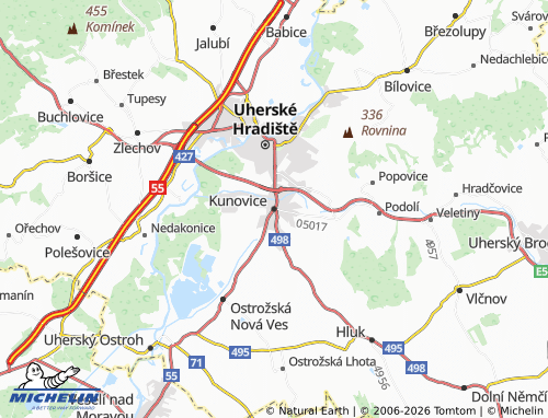 Mappa MICHELIN Kunovice - ViaMichelin