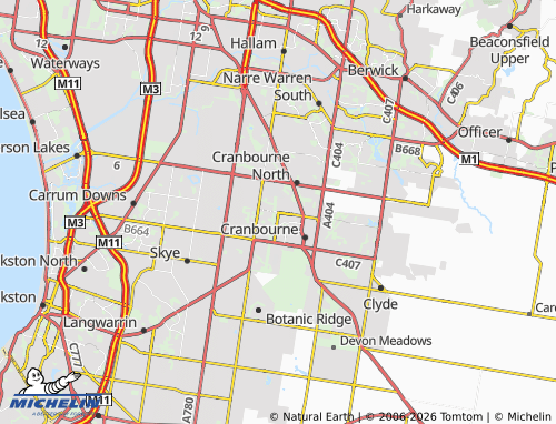 Mapa MICHELIN Cranbourne West - ViaMichelin