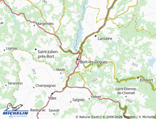 MICHELIN Bort-Les-Orgues map - ViaMichelin