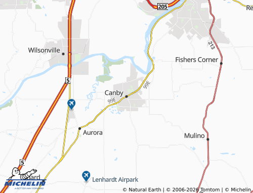 Carte MICHELIN Canby - ViaMichelin