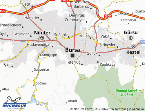 MICHELIN Bursa map - ViaMichelin