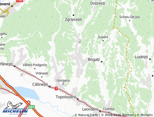 Carte MICHELIN Priboieni - ViaMichelin