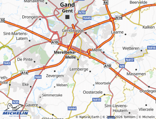 Mappa MICHELIN Merelbeke-Melle - ViaMichelin