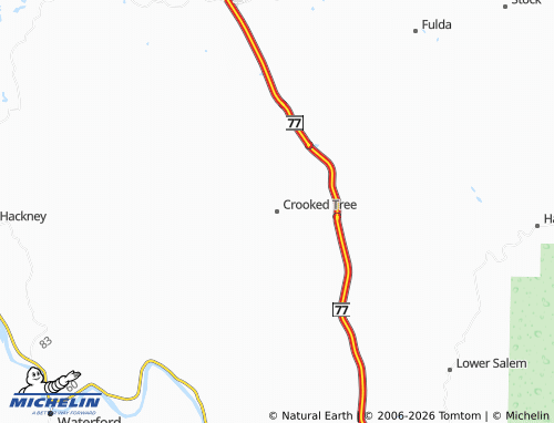 Mappa MICHELIN Crooked Tree - ViaMichelin