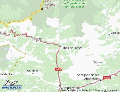 MICHELIN Ribes de Freser map - ViaMichelin
