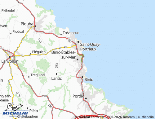 MICHELIN Binic-Étables-sur-Mer map - ViaMichelin