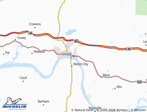 Carte MICHELIN Ozark - ViaMichelin
