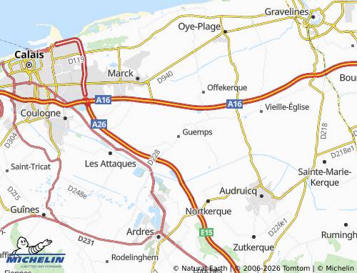 MICHELIN-Landkarte Guemps - ViaMichelin