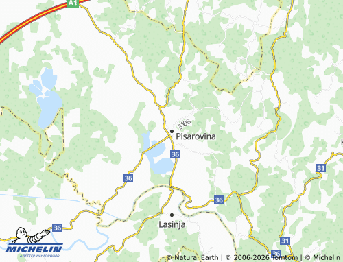 Mapa MICHELIN Pisarovina - ViaMichelin