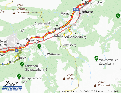 MICHELIN-Landkarte Kolsassberg - ViaMichelin