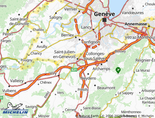 Mappa MICHELIN Saint-Julien-en-Genevois - ViaMichelin