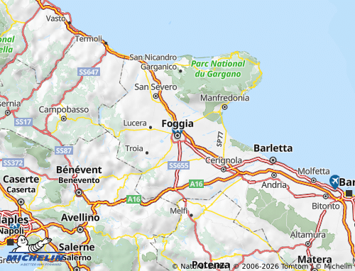 Mapa MICHELIN Foggia - ViaMichelin