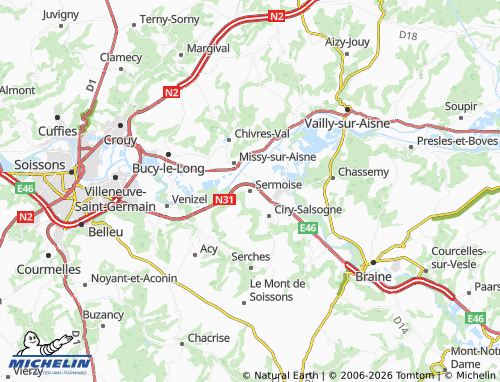 Mappa MICHELIN Sermoise - ViaMichelin